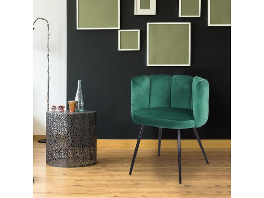 Set of 2 Agal Velvet Designer Chairs 75cm Green QLVI03930