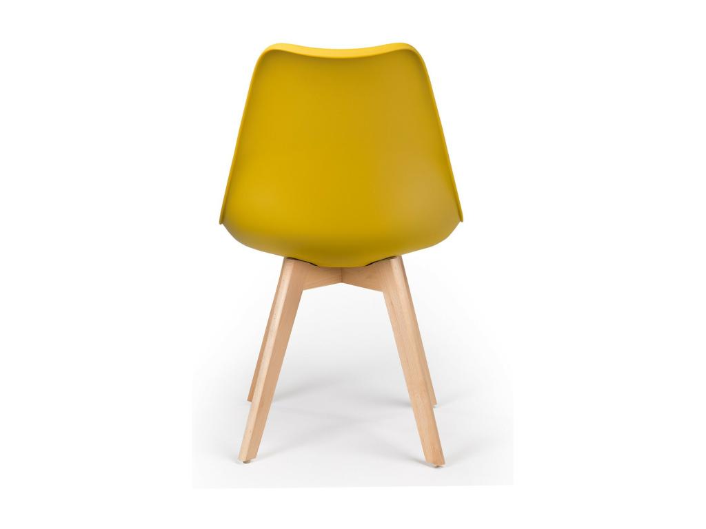 Artigeo Nordic style chair - Faux leather seat and light wood legs - Yellow color Artigeo WHRW15790