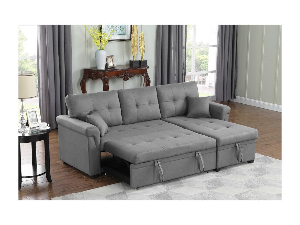 Chezlova KRLP64661 4-seater light grey corner sofa bed