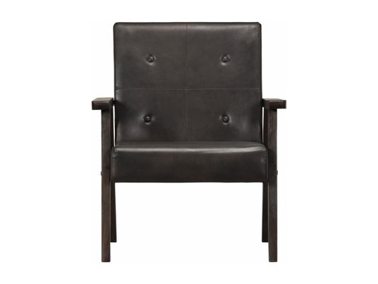 Grey Genuine Leather Armchair HRSM84868