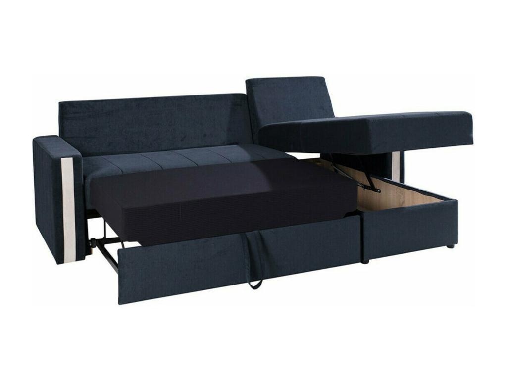 Artigeo 111 Corner Sofa Grey with Sleeping Function and Bed Box, 234x156x82cm VBLS21759