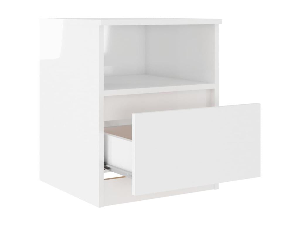 High-gloss white bedside table 40x40x50 2 CSZQ08380