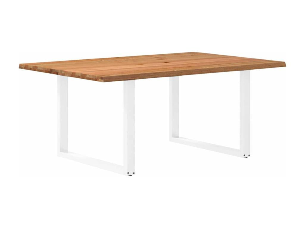Light brown rectangular solid oak dining table HMIL79747