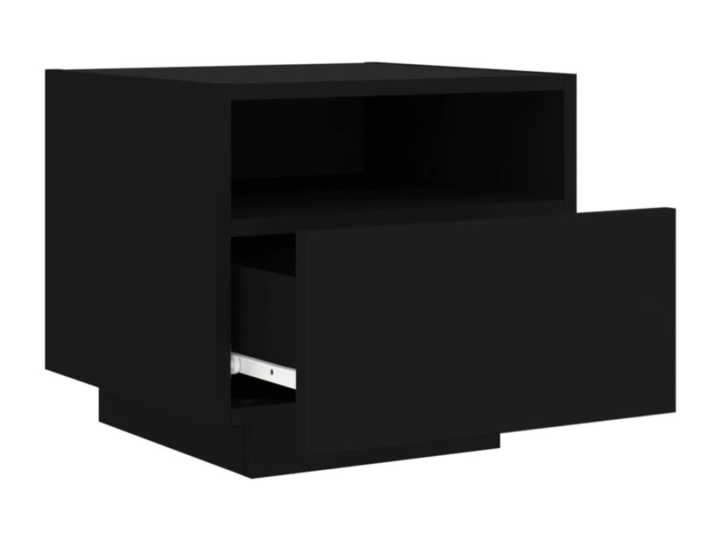 Bedside table with black LED lights, 40x39x37 cm, WBHB27669