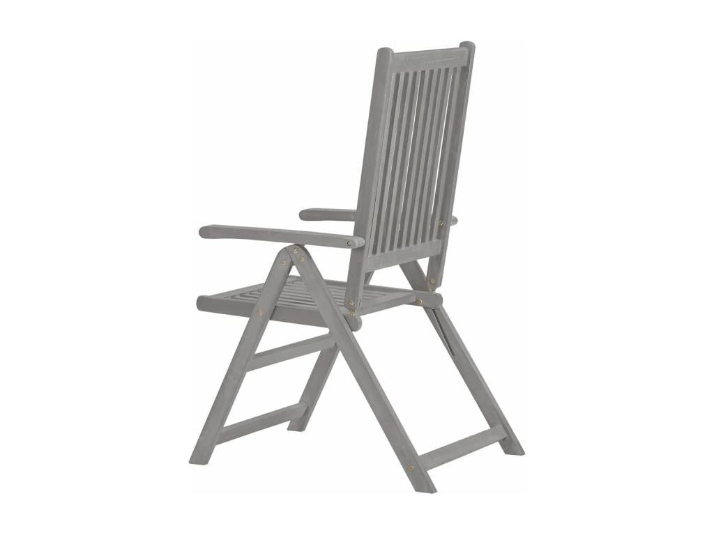 Artigeo LFXO60619 3-Piece Reclining Garden Chairs, Grey Solid Wood