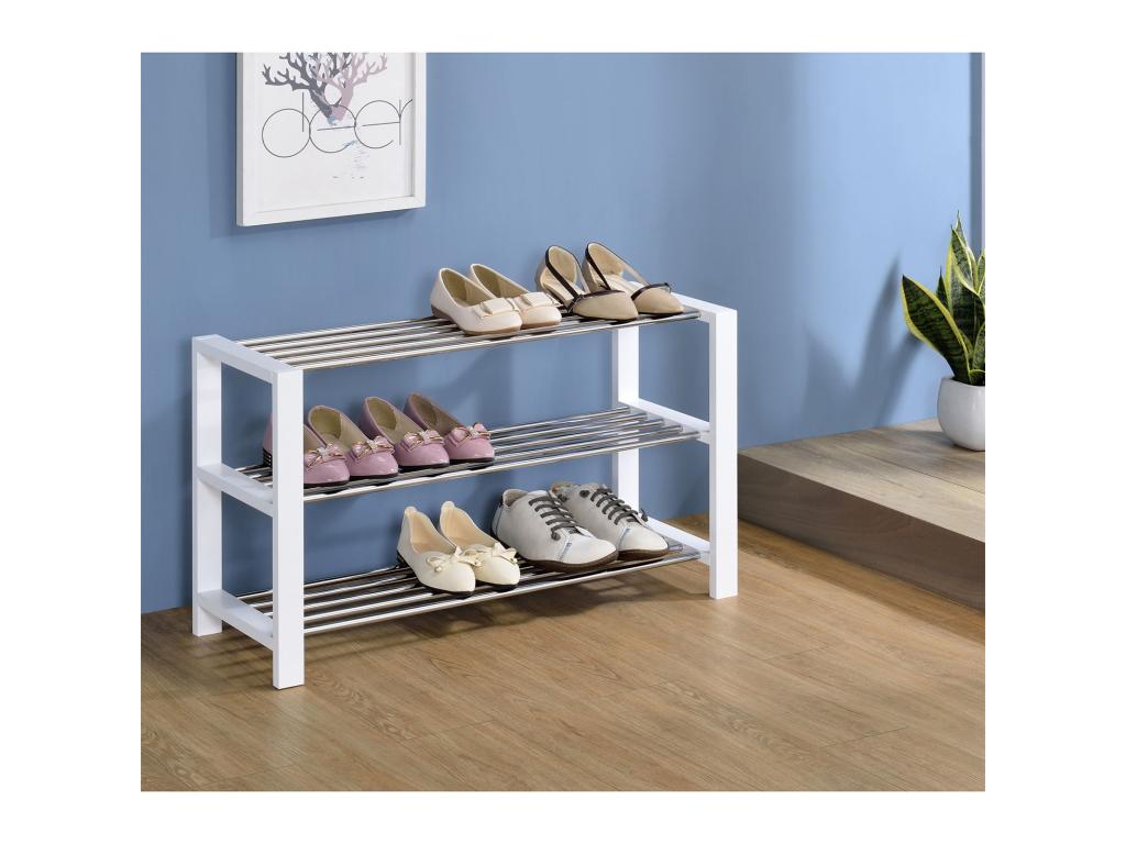 Chezlova 3-Shelf Shoe Rack, White JLGI08699