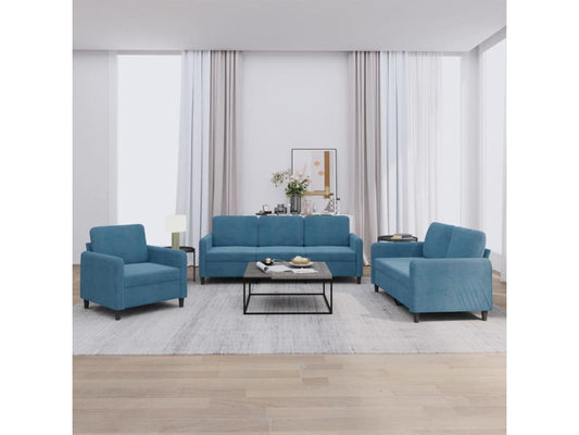 3-piece blue velvet sofa set YWDX91015