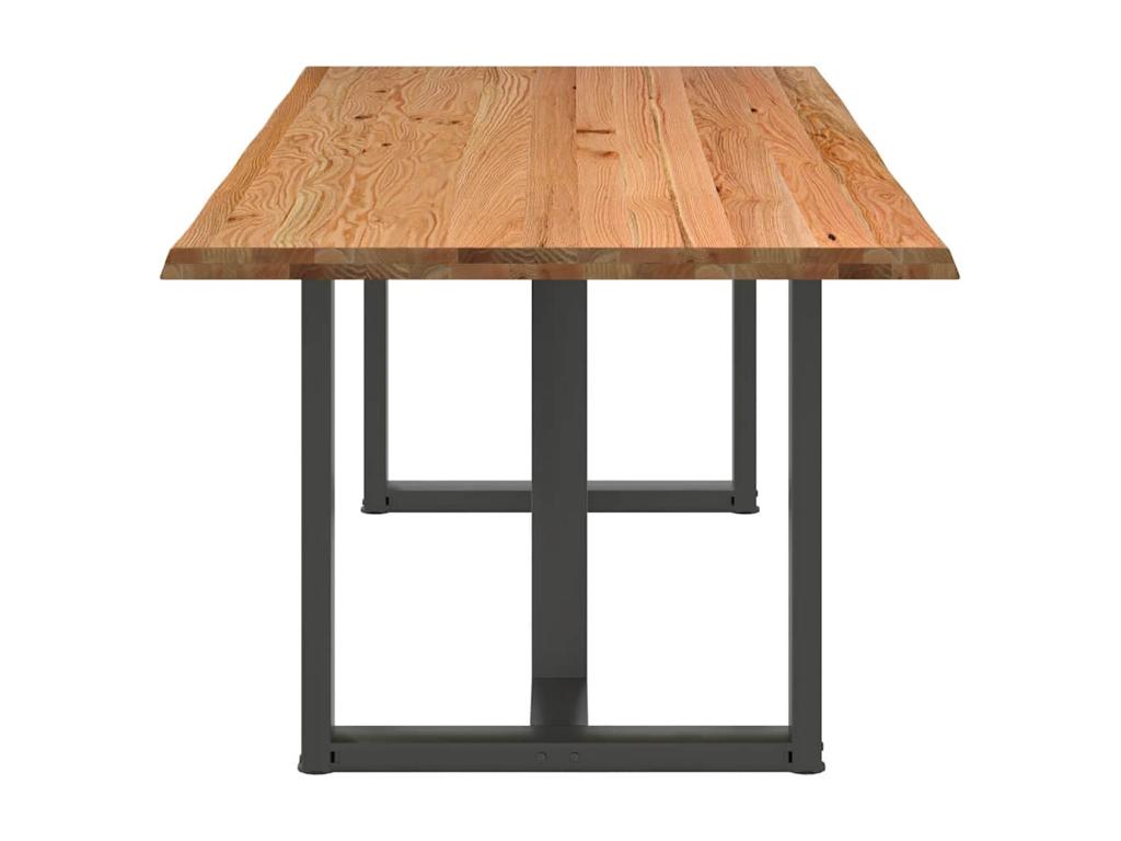 Light brown rectangular solid oak dining table DECQ09809