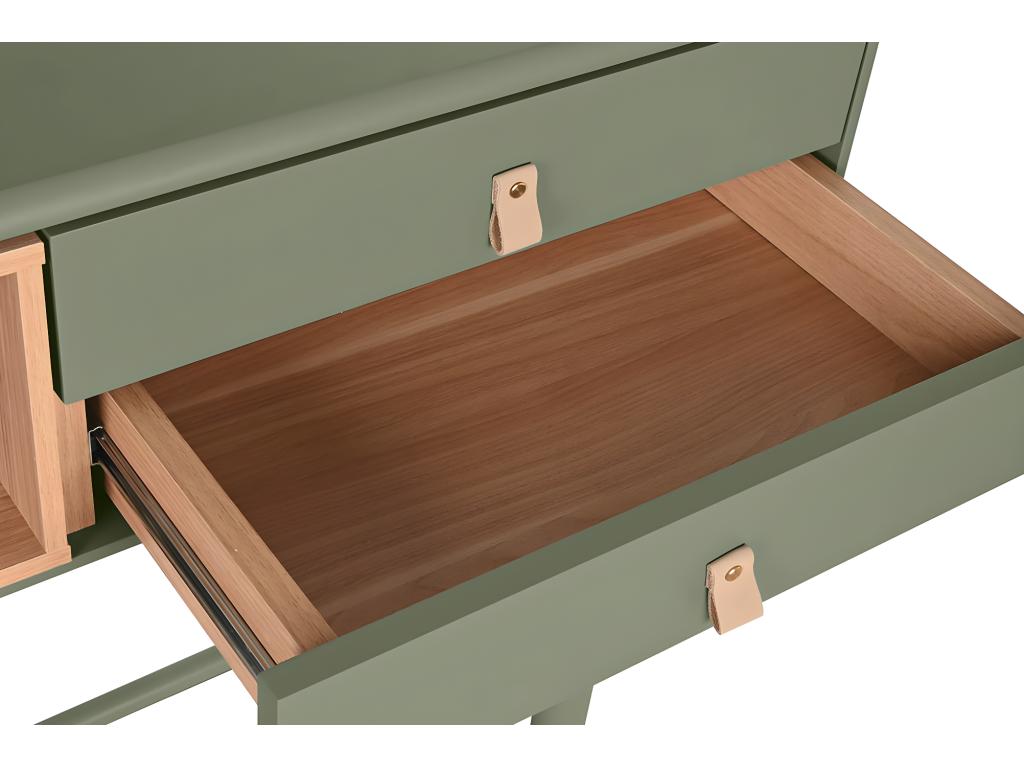 Console table in green wood - length 120 x depth 35 x height 90 cm SILX21468