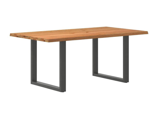 Light brown rectangular solid oak dining table CMDU39848