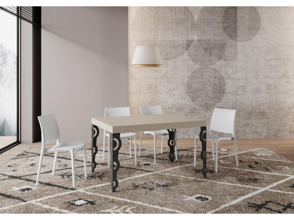 Karamay extendable table 90x120/224 cm, cashmere finish, anthracite legs, MUAT82681