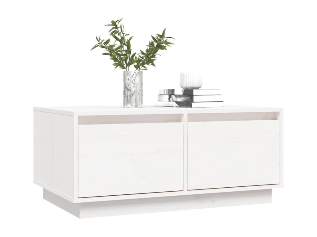 Coffee table, white, 80x50x35 cm, solid pine wood, WURF23148