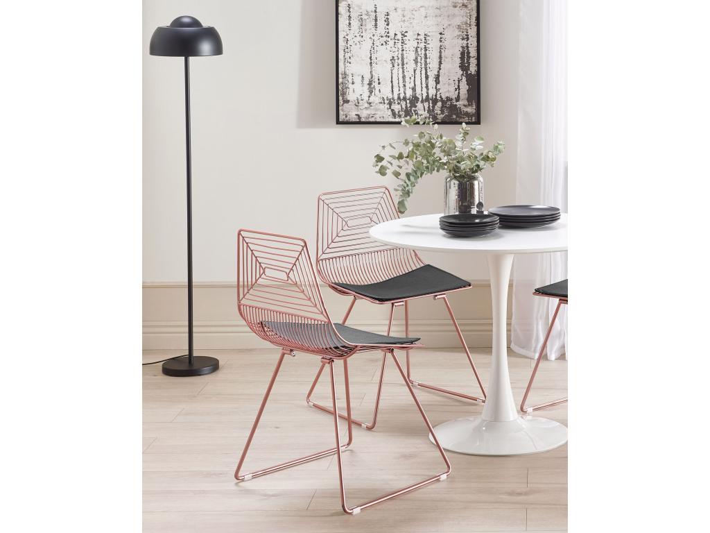 Set of 2 BEATTY dining chairs, metal, rose gold, NZJW83546
