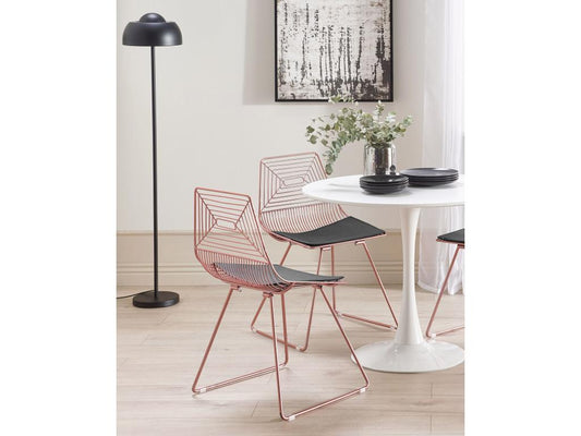Set of 2 BEATTY dining chairs, metal, rose gold, NZJW83546