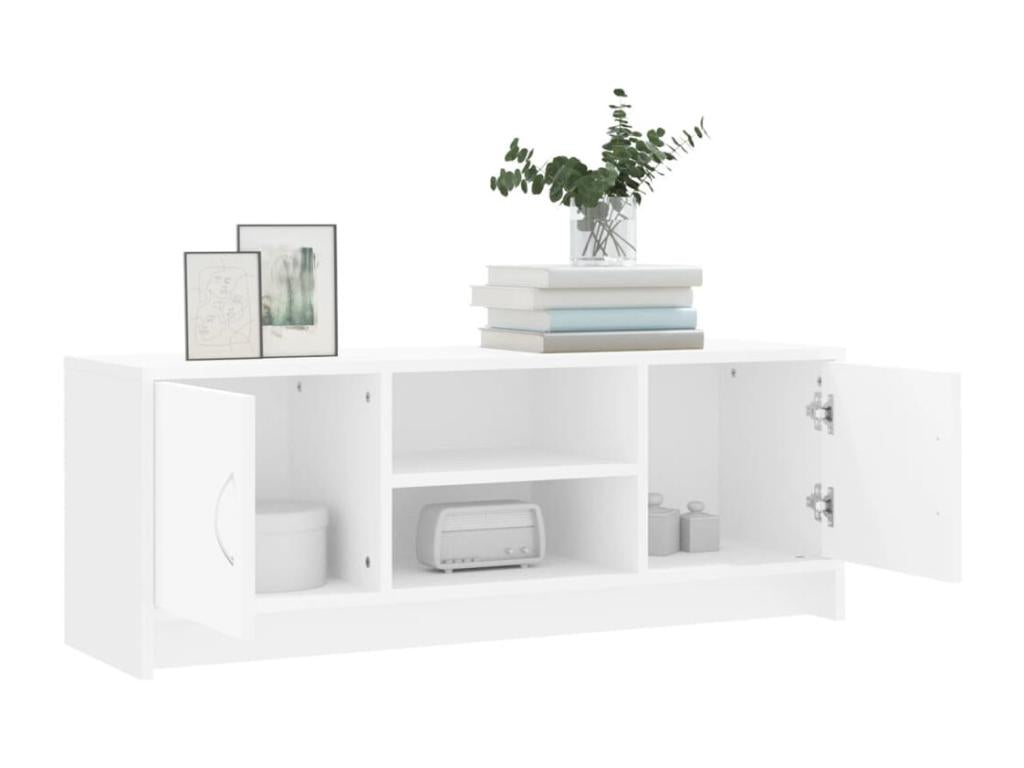 White TV stand 102x30x37.5 cm engineered wood DVIU47300