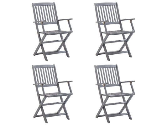 Artigeo 3 TYQW60041 Outdoor Folding Chairs, Set of 4 with Cushions, Wooden