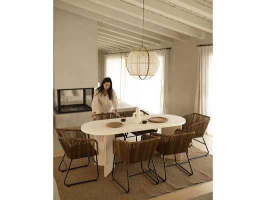 Natural fir wood dining table 200x75cm - Chezlova AEKM65730