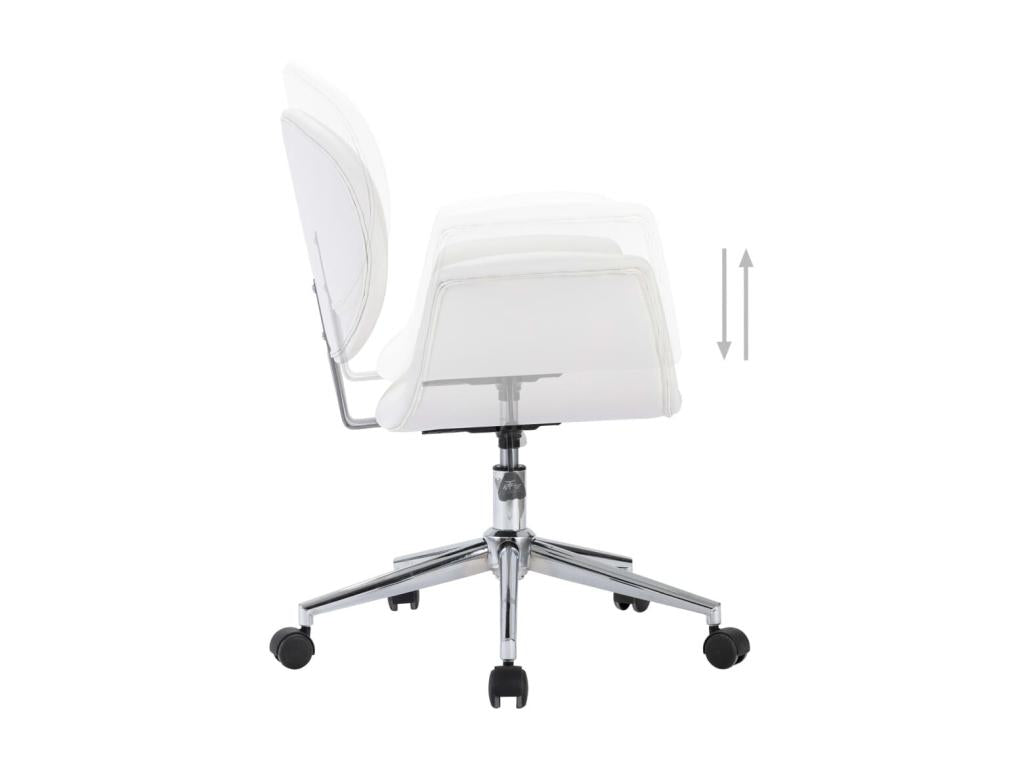 White Faux Leather Swivel Office Chair 2 AZNZ36224