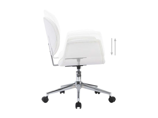 White Faux Leather Swivel Office Chair 2 AZNZ36224