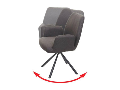 Artigeo-H71 dining chair, set of 6, swivel, grey-brown, VPAR43812