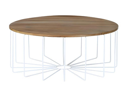Round coffee table in solid teak and metal KSMA96000