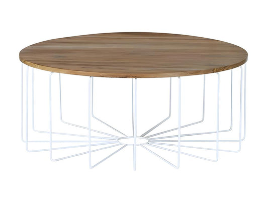 Round coffee table in solid teak and metal KSMA96000