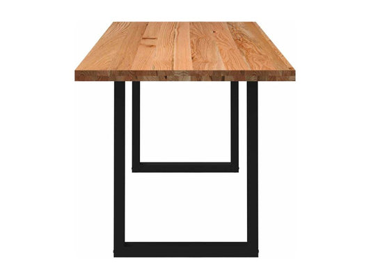 Light brown rectangular solid oak dining table JFXC94765