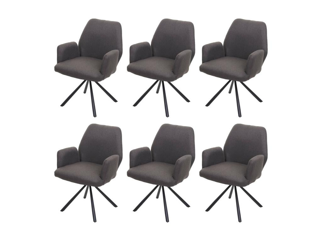 Artigeo-H71 dining chair, set of 6, swivel, grey-brown, VPAR43812