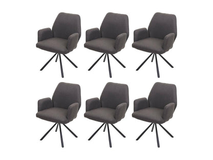Artigeo-H71 dining chair, set of 6, swivel, grey-brown, VPAR43812