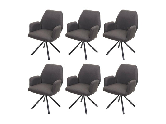 Artigeo-H71 dining chair, set of 6, swivel, grey-brown, VPAR43812