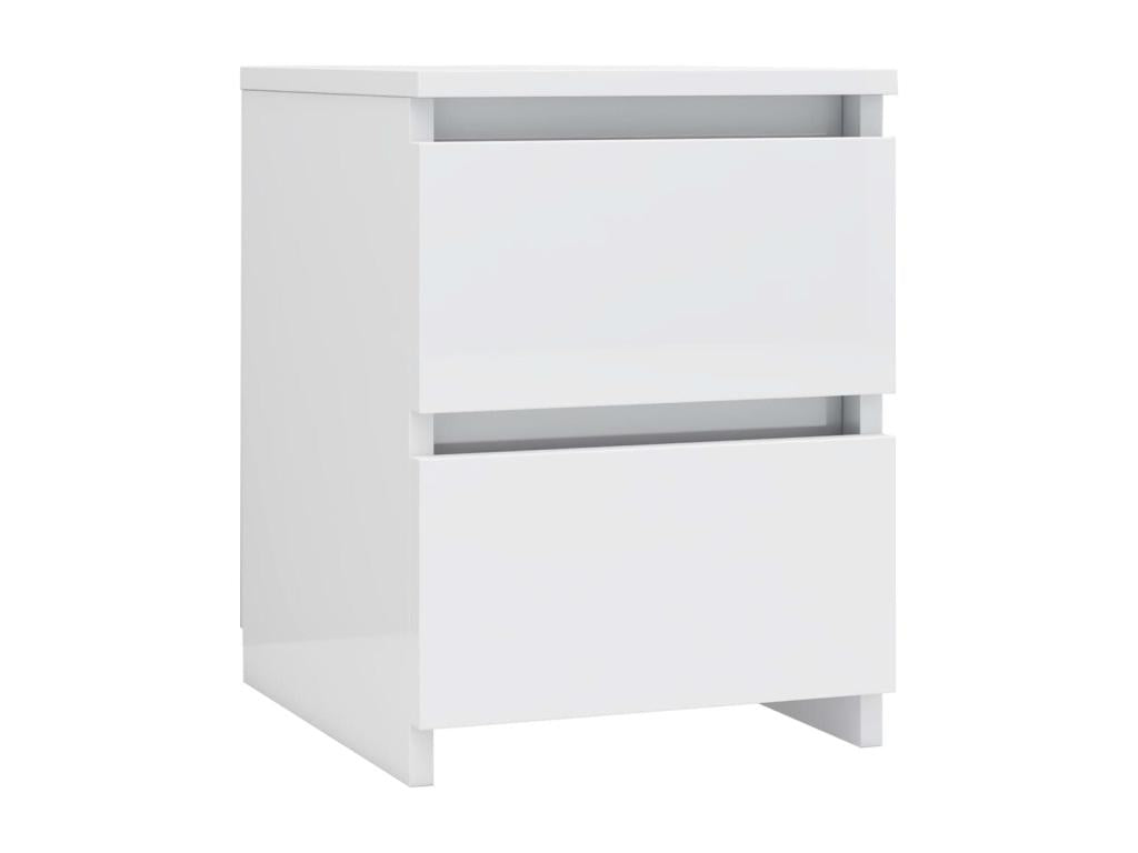 High-gloss white bedside table, 30x30x40 cm, engineered wood, UKEW32918