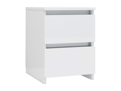 High-gloss white bedside table, 30x30x40 cm, engineered wood, UKEW32918