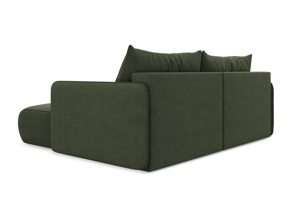 Chezlova CEZX57838 2.5-seater right-hand corner sofa bed in textured fabric - olive