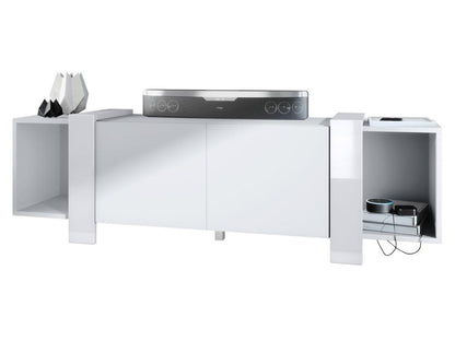 Matte White TV Stand with Lacquered Edges, WxHxD 149x45.5x34 cm, HKJQ12280