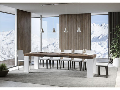 Roxell Mix extendable table 90x160/264 cm, walnut top, white ash legs FTQF35995