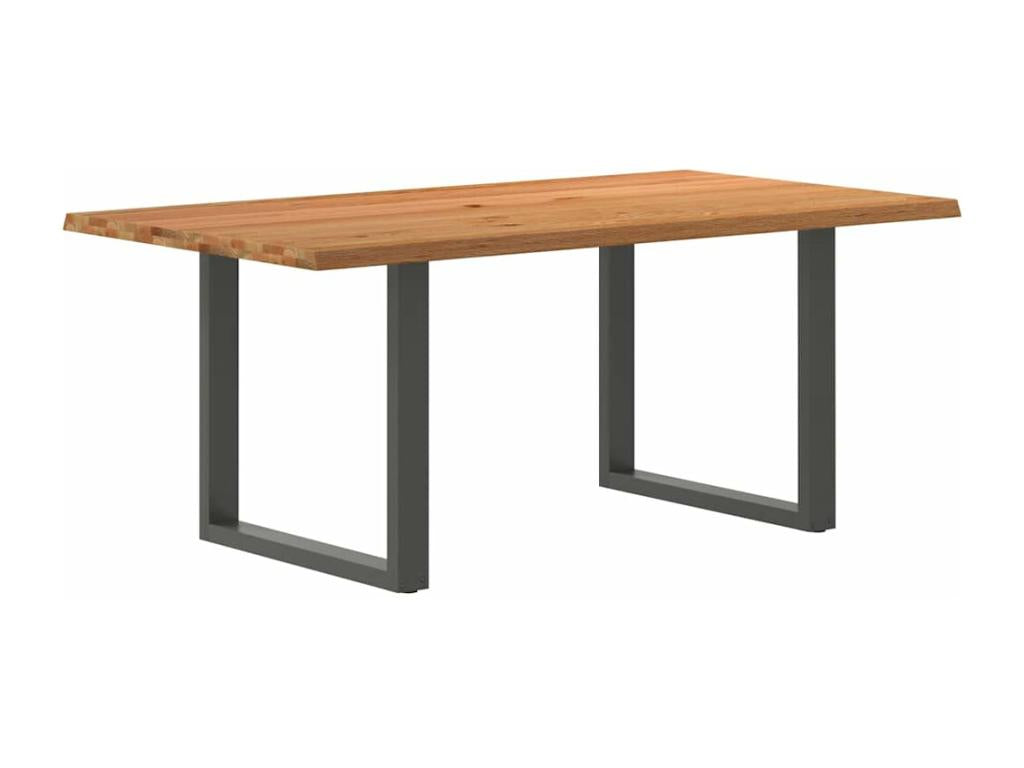 Light brown rectangular solid oak dining table CMDU39848