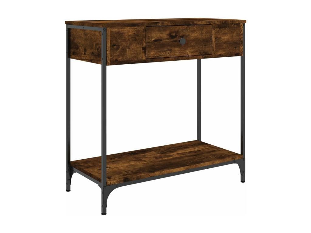 Smoked oak console table 75x34.5x75 cm engineered wood ZAJH65834