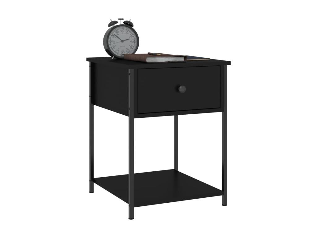 2-piece bedside tables, black, 44x45x58 cm, engineered wood, MELL61228