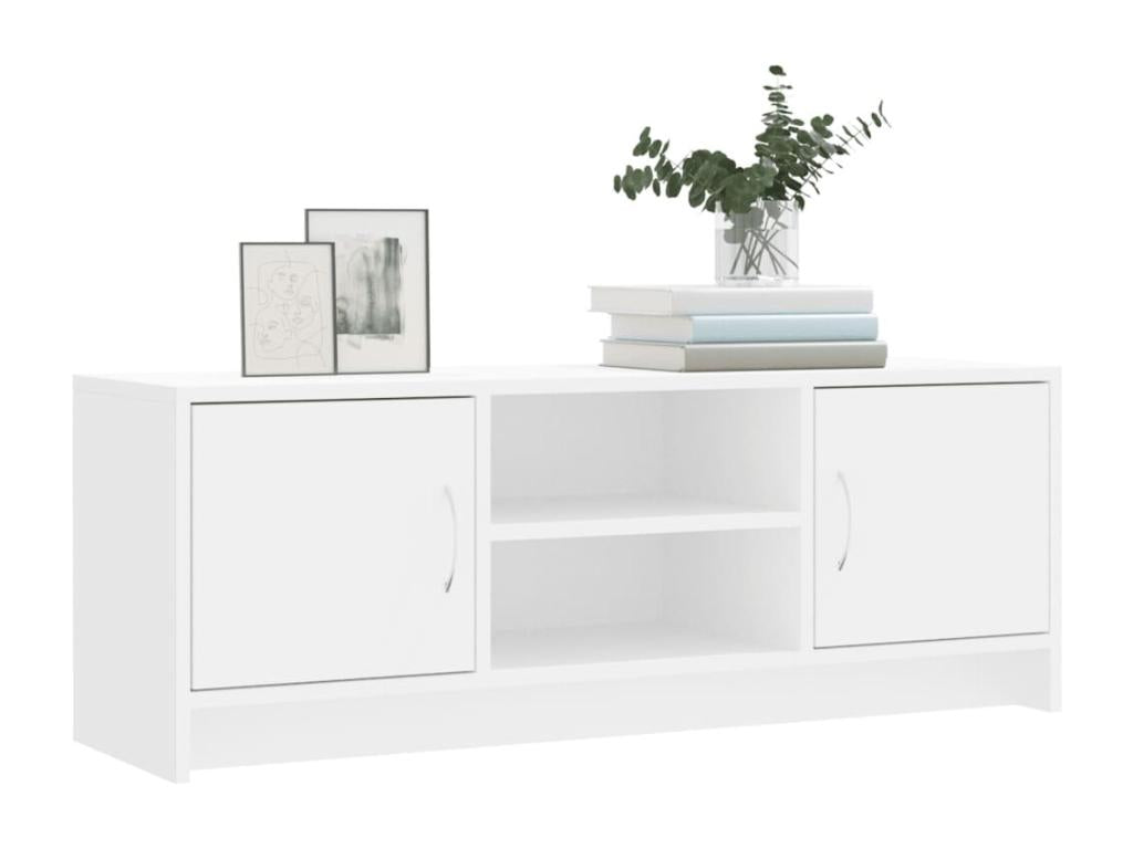 White TV stand 102x30x37.5 cm engineered wood DVIU47300