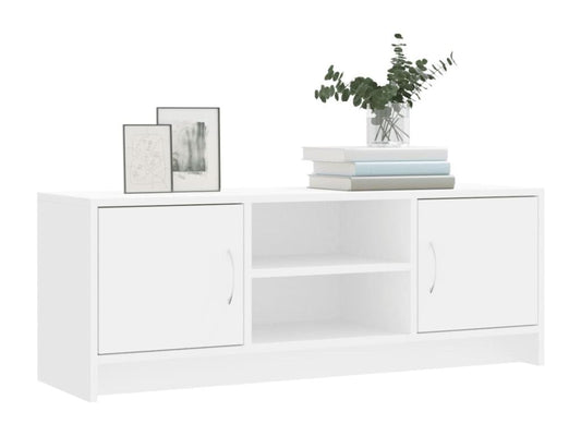 White TV stand 102x30x37.5 cm engineered wood DVIU47300