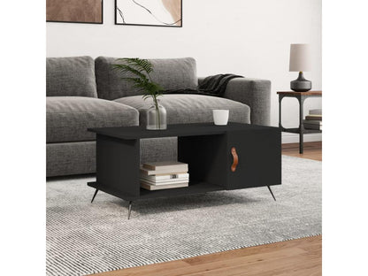 Black coffee table 90x50x40 cm engineered wood JZAN16633