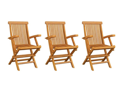 3-piece garden chairs, solid teak wood, MLNX64671