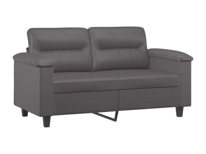 3-piece sofa set with cushions, grey faux leather LYPU73853