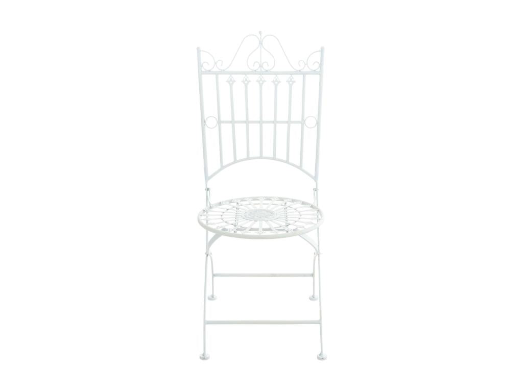 Set of 2 Garden Chairs - Metal / Metal - White - Chezlova ERQU02983