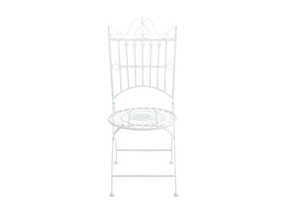 Set of 2 Garden Chairs - Metal / Metal - White - Chezlova ERQU02983