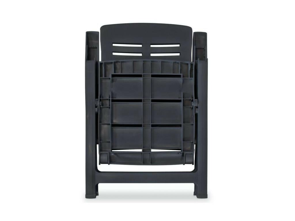 Artigeo Anthracite Plastic Folding Garden Chair - Set of 4 ZKUY89859