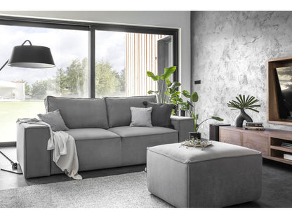 Chezlova 4-seater convertible sofa in beige velvet, 260cm, LALA18676