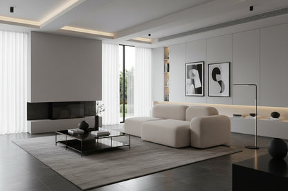 Max 3-seater modular corner sofa in beige fabric JSFE39365