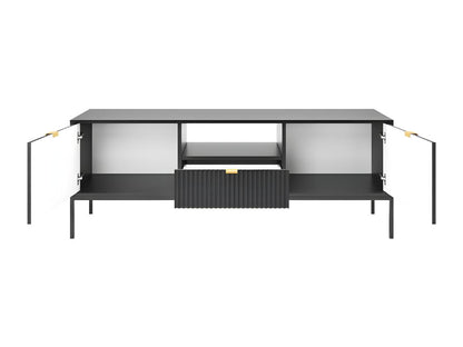 Chezlova TV stand with 2 doors and 1 drawer, 154 cm, Black VNAX58665