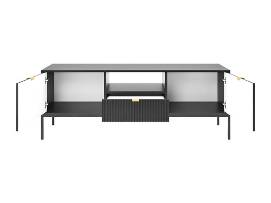 Chezlova TV stand with 2 doors and 1 drawer, 154 cm, Black VNAX58665